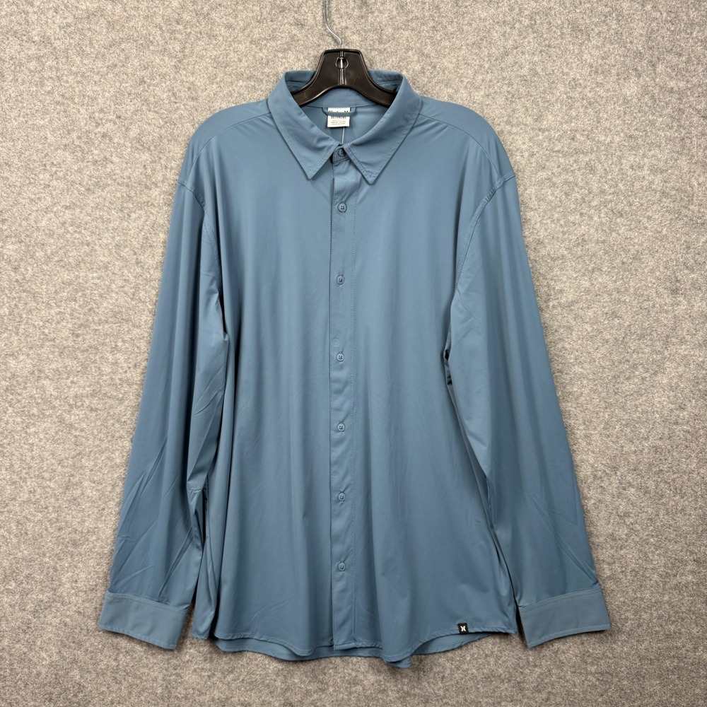 Hurley Mens Exist New LT Warp Knit Shirt Grey Teal XL HFA25VMT-19933 NWT